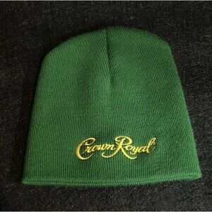 Crown Royal Whiskey Green Beanie Embroidered Premium Hat NWOT